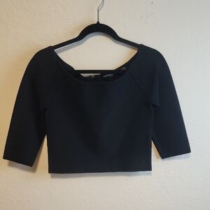 Guess - Black Off-Shoulder Sweetheart Shirt